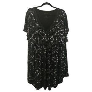 Black and Silver Torrid Women's Super Soft Lace Trim Sleep Babydoll Gown